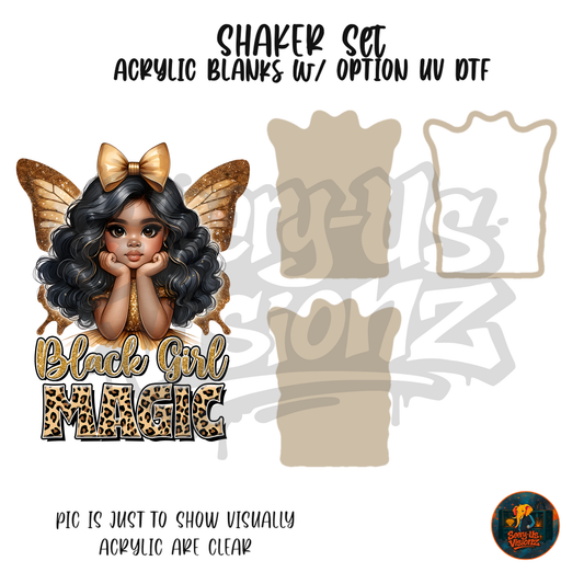 Black Girl Magic Butterfly shaker set acrylic blanks