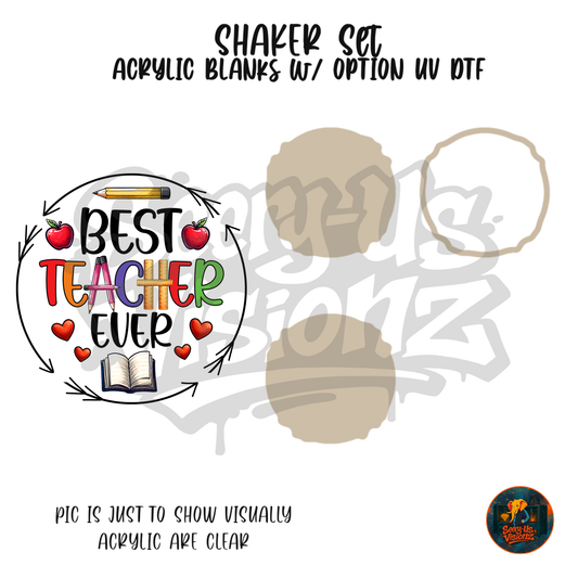 Best Teacher Ever Apple shaker set acrylic blanks