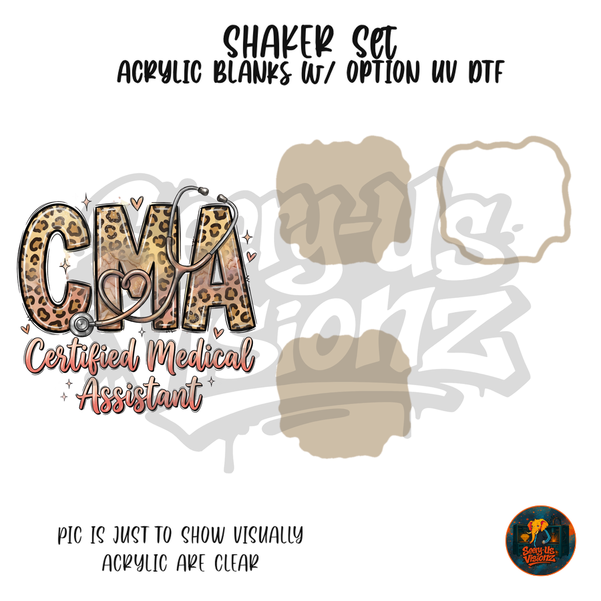 CMA Leopard shaker set acrylic blanks