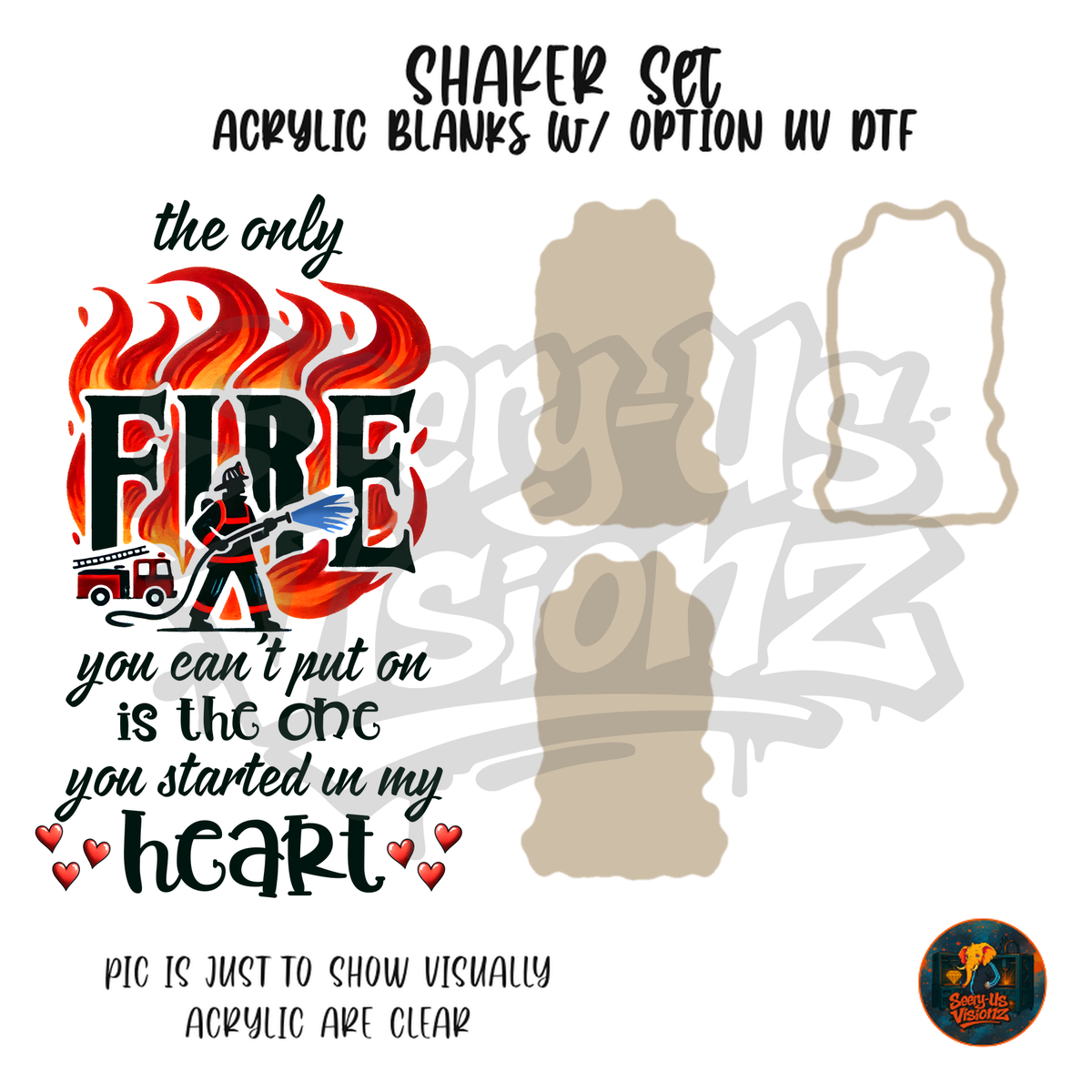 Fire In My Heart shaker set acrylic blanks