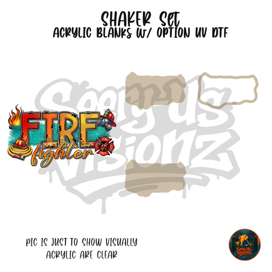 Fire Fighter Flames shaker set acrylic blanks