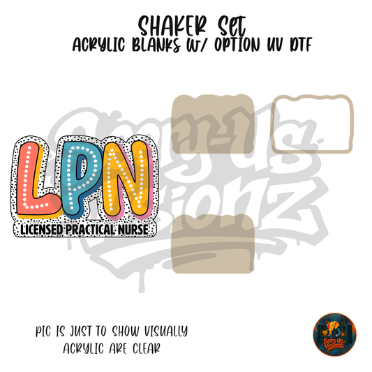 Licensed Practical Nurse Letters shaker set acrylic blanks