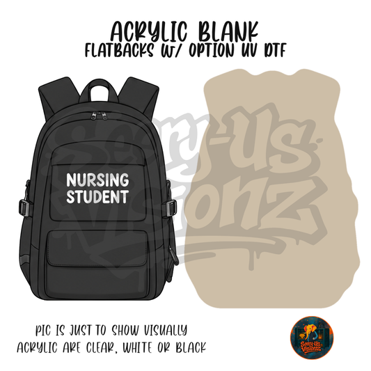 Black Nursing Student Backpack acrylic blank, Acrylic & UV DTF Print