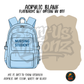 Blue Nursing Student Backpack acrylic blank, Acrylic & UV DTF Print