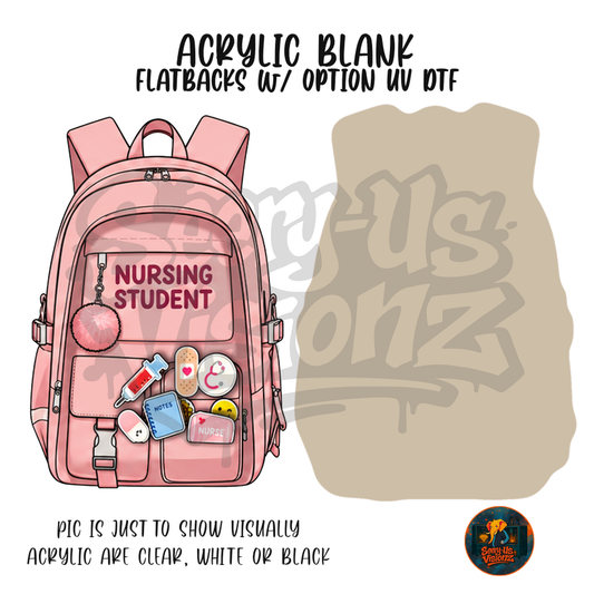 Coral Nursing Backpack Pins acrylic blank, Acrylic & UV DTF Print