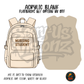 Cream Nursing Student Backpack acrylic blank, Acrylic & UV DTF Print
