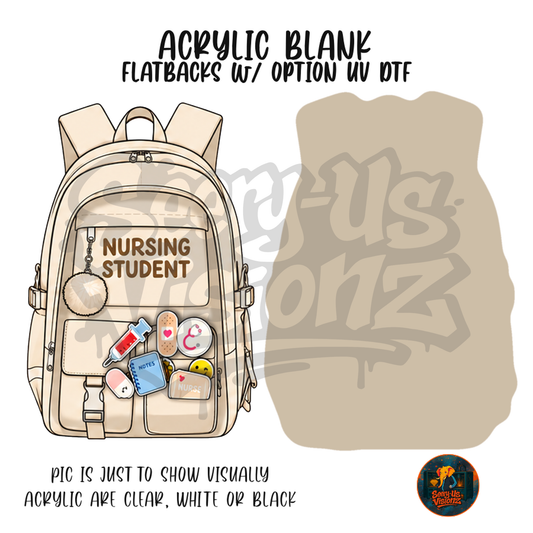 Cream Nursing Backpack Pins acrylic blank, Acrylic & UV DTF Print