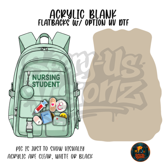 Green Nursing Backpack Pins acrylic blank, Acrylic & UV DTF Print