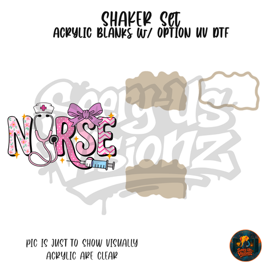 Pink Nurse Letters shaker set acrylic blanks