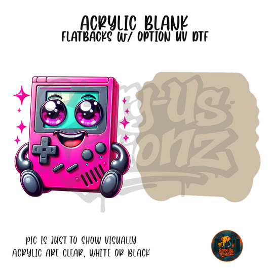 Pink Retro Game Buddy acrylic blank, Acrylic & UV DTF Print