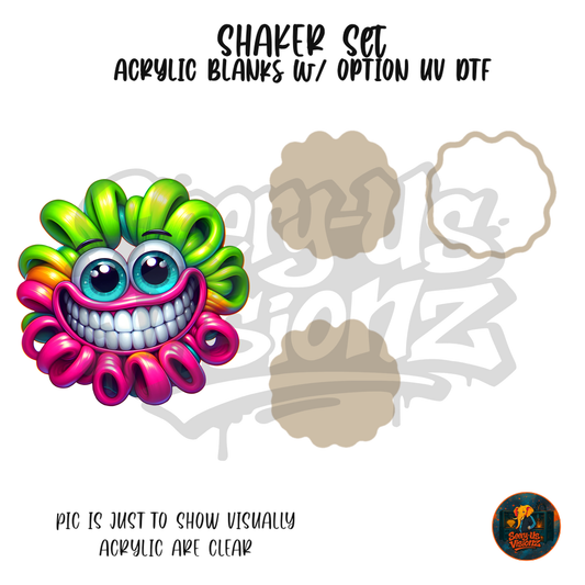 Rainbow Grin Scrunchie shaker set acrylic blanks