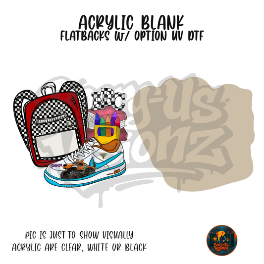 Sneaker & Backpack 10 acrylic blank, Acrylic & UV DTF Print
