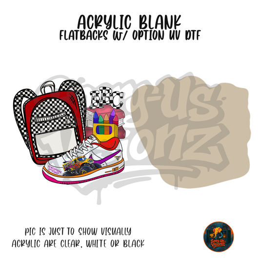 Sneaker & Backpack 11 acrylic blank, Acrylic & UV DTF Print