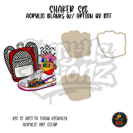 Sneaker & Backpack 11 shaker set acrylic blanks