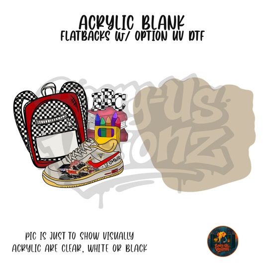 Sneaker & Backpack 12 acrylic blank, Acrylic & UV DTF Print