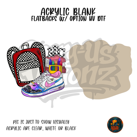 Sneaker & Backpack 13 acrylic blank, Acrylic & UV DTF Print