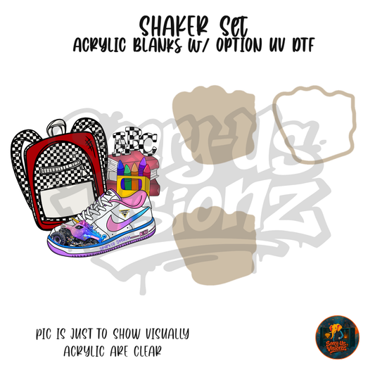Sneaker & Backpack 13 shaker set acrylic blanks