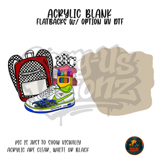 Sneaker & Backpack 14 acrylic blank, Acrylic & UV DTF Print