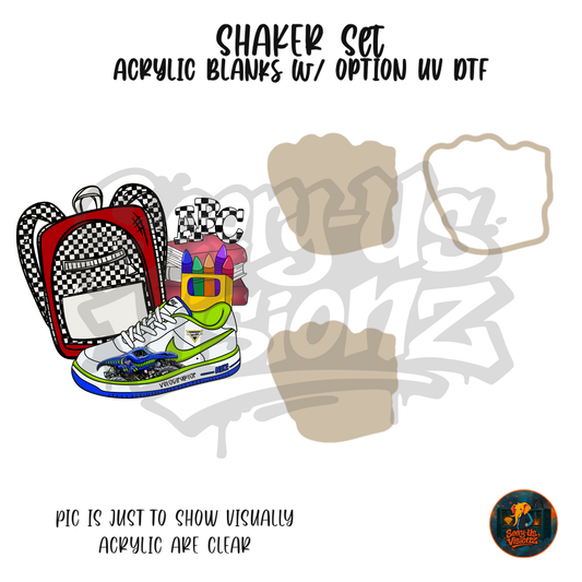 Sneaker & Backpack 14 shaker set acrylic blanks