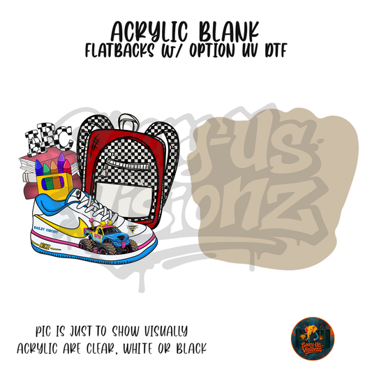 Sneaker & Backpack 2 acrylic blank, Acrylic & UV DTF Print
