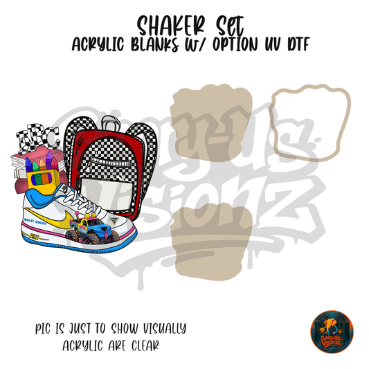 Sneaker & Backpack 2 shaker set acrylic blanks