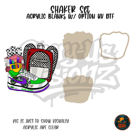 Sneaker & Backpack 3 shaker set acrylic blanks