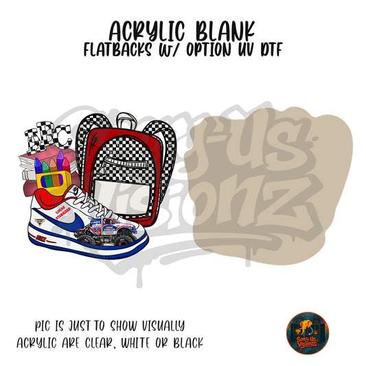 Sneaker & Backpack 4 acrylic blank, Acrylic & UV DTF Print