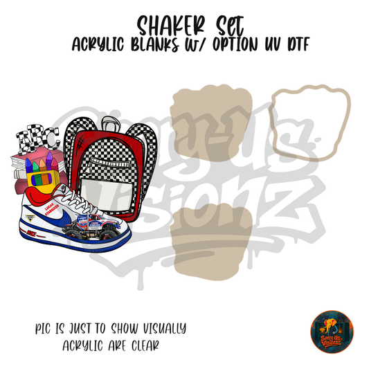 Sneaker & Backpack 4 shaker set acrylic blanks