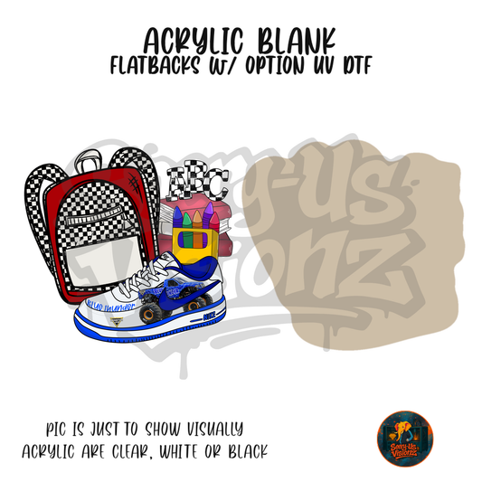 Sneaker & Backpack 7 acrylic blank, Acrylic & UV DTF Print