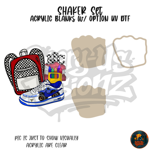 Sneaker & Backpack 7 shaker set acrylic blanks