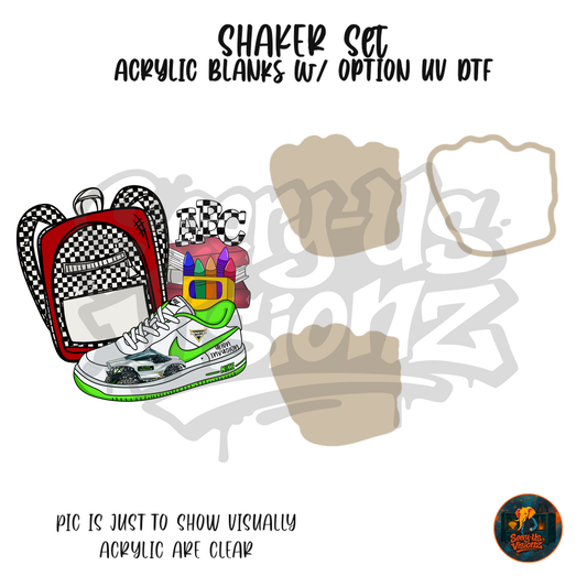 Sneaker & Backpack 8 shaker set acrylic blanks