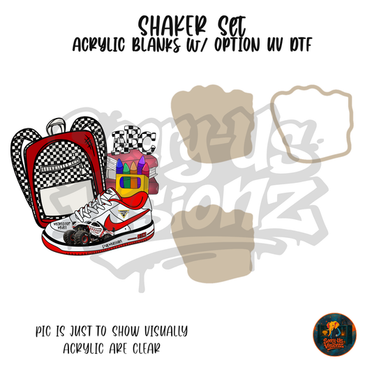 Sneaker & Backpack 9 shaker set acrylic blanks