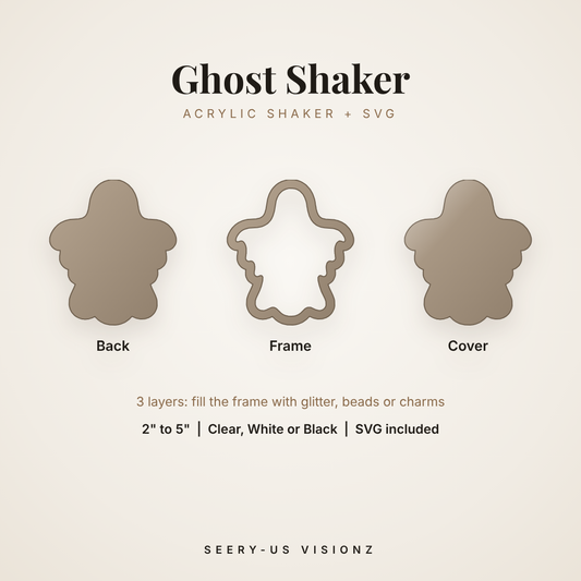 Ghost Acrylic Shaker: back, frame and cover layers