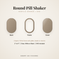 Round Pill Acrylic Shaker: back, frame and cover layers