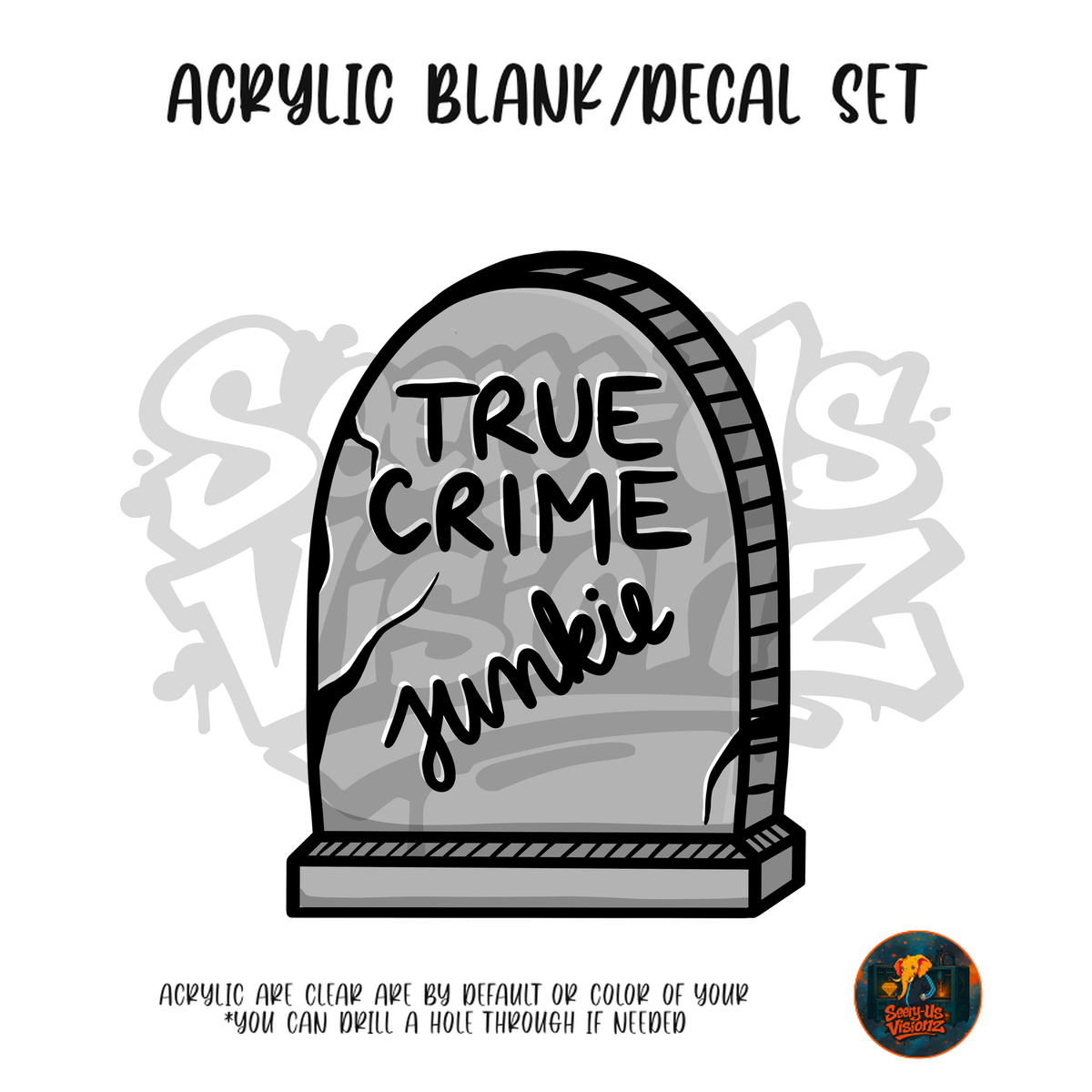 True Crime Junkie Tombstone Acrylic & Decal Kit