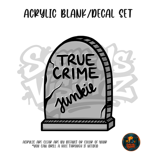 True Crime Junkie Tombstone Acrylic & Decal Kit
