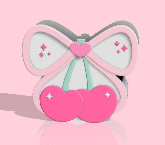 Cherry Bow Heart Pen Holder