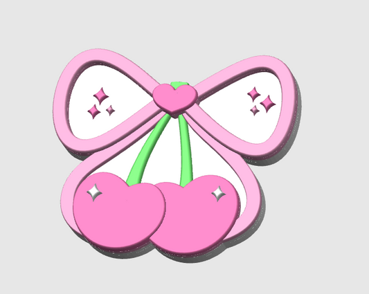 Cherry Bow - Embellishment Flatback Charm - 5 Pack