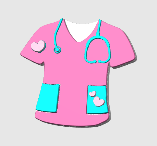 Scrub Top - Embellishment Flatback Charm - 5 Pack