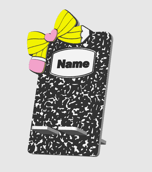 Composition Pencil Box Phone Holder 3D Printed