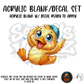 Baby Duck themed acrylic blank with hole at top, multipurpose crafting shape
