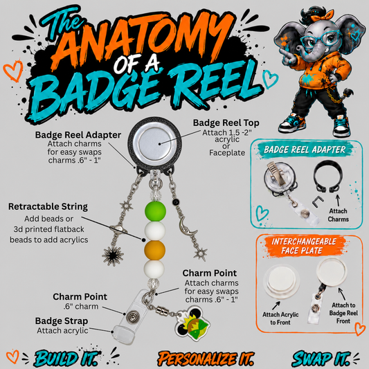 Badge Reel Interchangeable Face Plate - 5x
