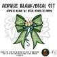 Bayou Blossom Bow themed acrylic blank with hole at top, multipurpose crafting shape
