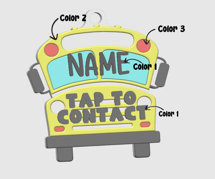 School Bus Tag - NFC Keychains