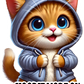 Cat Hoodie Mode- Custom Cut w/ Digital Download- 5 Pack