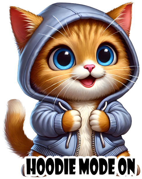 Cat Hoodie Mode- Custom Cut w/ Digital Download- 5 Pack