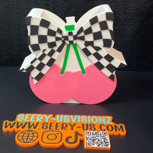 Checkered Cherry Pen Holder