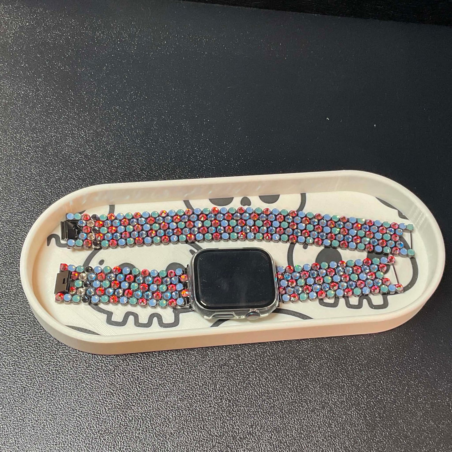 Skull Oblong Trinket & Bead Tray 3D Printed