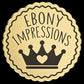 Gold scalloped engraved medallion, Ebony Impressions with crown