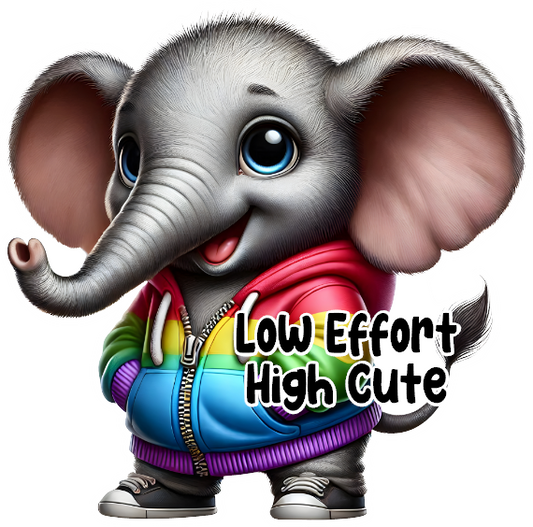 Elephant Low Effort- Custom Cut w/ Digital Download- 5 Pack